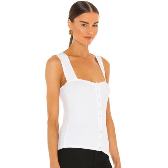 Michael Lauren Bosco Snap Front Tank in White NWT Size XS - Picture 2 of 4